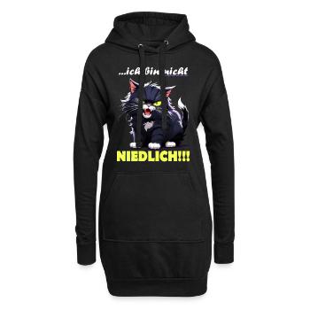 Ich bin nicht NIEDLICH - Hoodie-Kleid - Schwarz - Vorne