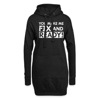 You Make Me Fix And Ready - Hoodie-Kleid - Schwarz - Vorne