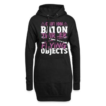 Bâton Twirling Bâton Twirler cadeau - Sweat-shirt à capuche long Femme - noir - Devant