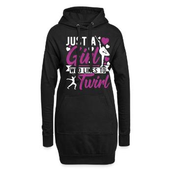 Bâton Twirling Bâton Twirler cadeau - Sweat-shirt à capuche long Femme - noir - Devant