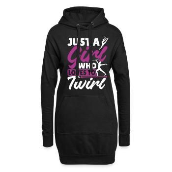 Bâton Twirling Bâton Twirler cadeau - Sweat-shirt à capuche long Femme - noir - Devant