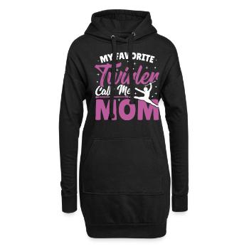 Bâton Twirling Bâton Twirler cadeau - Sweat-shirt à capuche long Femme - noir - Devant