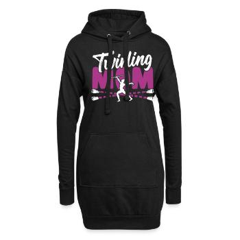 Bâton Twirling Bâton Twirler cadeau - Sweat-shirt à capuche long Femme - noir - Devant