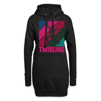 Bâton Twirling Bâton Twirler cadeau - Sweat-shirt à capuche long Femme - noir - Devant