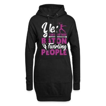 Bâton Twirling Bâton Twirler cadeau - Sweat-shirt à capuche long Femme - noir - Devant
