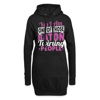 Bâton Twirling Bâton Twirler cadeau - Sweat-shirt à capuche long Femme - noir - Devant