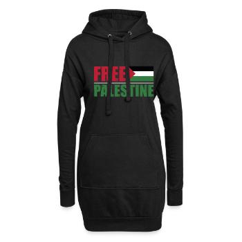 Palestine libre - Sweat-shirt à capuche long Femme - noir - Devant