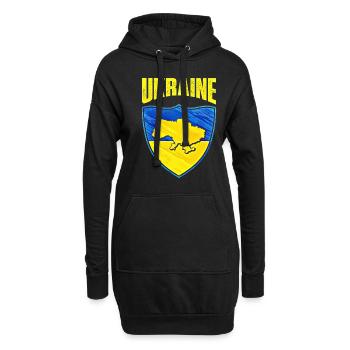 Ukraine - Hoodie-Kleid - Schwarz - Vorne