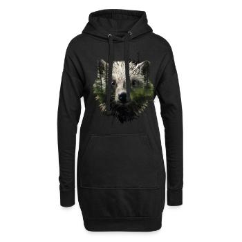 Porc-épic - Sweat-shirt à capuche long Femme - noir - Devant