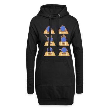 Blaubeere Yoga - Hoodie-Kleid - Schwarz - Vorne