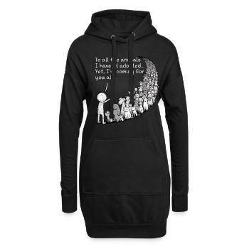 Pre-Pet Parent Animal Adoption Doodle Design - Hoodie-Kleid - Schwarz - Vorne