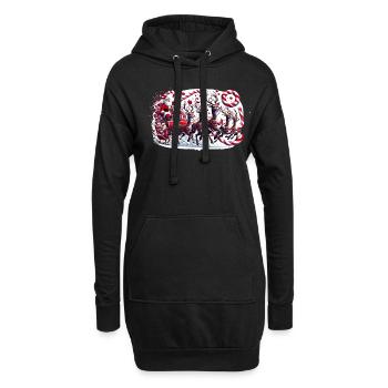 Fröhlicher Santa Claus zu Weihnachten - Hoodie-Kleid - Schwarz - Vorne