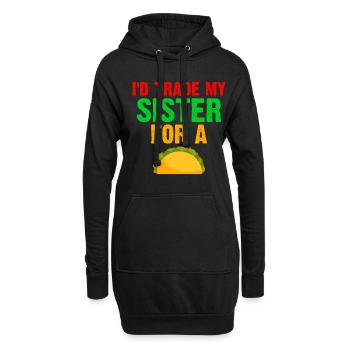 Cinco De May Outfit Taco Mexicain - Sweat-shirt à capuche long Femme - noir - Devant