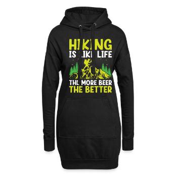 Wandern Wanderer Natur Trekking Outdoor Bergsteigerin - Hoodie-Kleid - Schwarz - Vorne