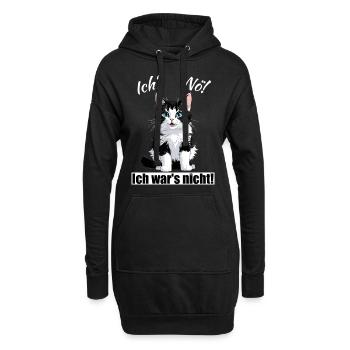 Ich wars nicht Katze - Hoodie-Kleid - Schwarz - Vorne