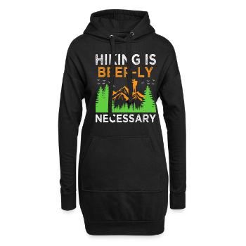 Wandern Wanderer Natur Trekking Outdoor Bergsteigerin - Hoodie-Kleid - Schwarz - Vorne
