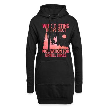 Wandern Wanderer Natur Trekking Outdoor Bergsteigerin - Hoodie-Kleid - Schwarz - Vorne