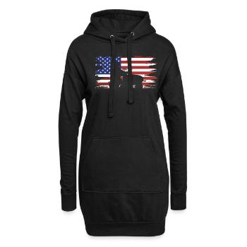 Tondeuse de course drôle Drapeau américain - Sweat-shirt à capuche long Femme - noir - Devant