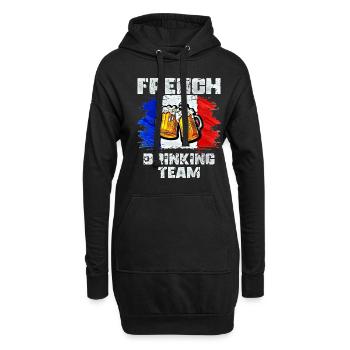 Équipe de France de Boisson - Sweat-shirt à capuche long Femme - noir - Devant
