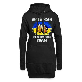 Équipe de beuverie d’Ukraine - Sweat-shirt à capuche long Femme - noir - Devant
