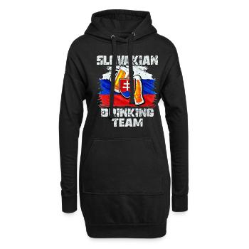 Équipe de buveur de Slovaquie - Sweat-shirt à capuche long Femme - noir - Devant