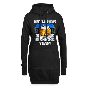 Équipe de beuverie d’Estonie - Sweat-shirt à capuche long Femme - noir - Devant