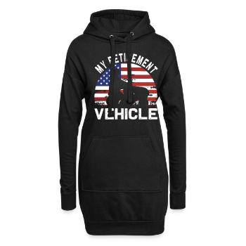 Tondeuse de course drôle Drapeau américain - Sweat-shirt à capuche long Femme - noir - Devant