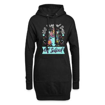 Joyeux 100 jours d’apprentissage magique - Sweat-shirt à capuche long Femme - noir - Devant