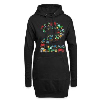 Traktorliebhaber Lustiges Traktorgeschenk - Hoodie-Kleid - Schwarz - Vorne