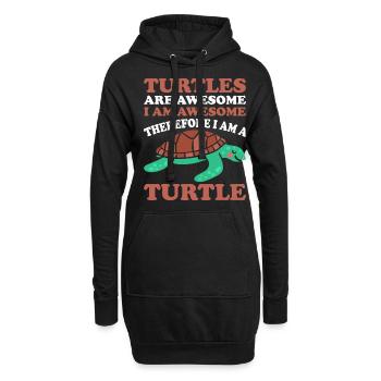 Schildkröten -Meeresschildkröte -Hawaiianer - Hoodie-Kleid - Schwarz - Vorne