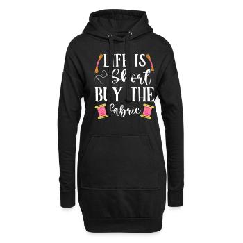 Point de croix amusant avec force de broderie. - Sweat-shirt à capuche long Femme - noir - Devant
