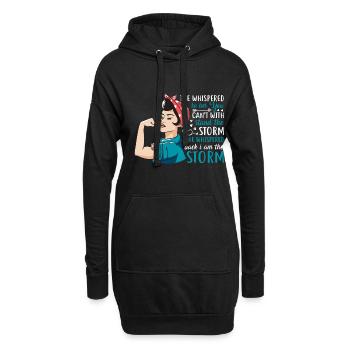 Ils chuchotèrent qu’ils ne voulaient pas parler aux femmes de la tempête. - Sweat-shirt à capuche long Femme - noir - Devant