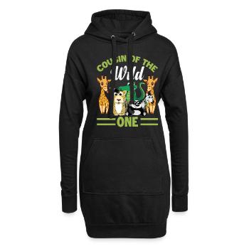Cousin Des Wilden Zoo Geburtstag Safari Dschungel - Hoodie-Kleid - Schwarz - Vorne