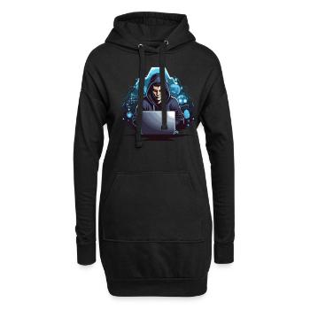 Drôle Hacker Style Hacking Amant Ordinateur - Sweat-shirt à capuche long Femme - noir - Devant