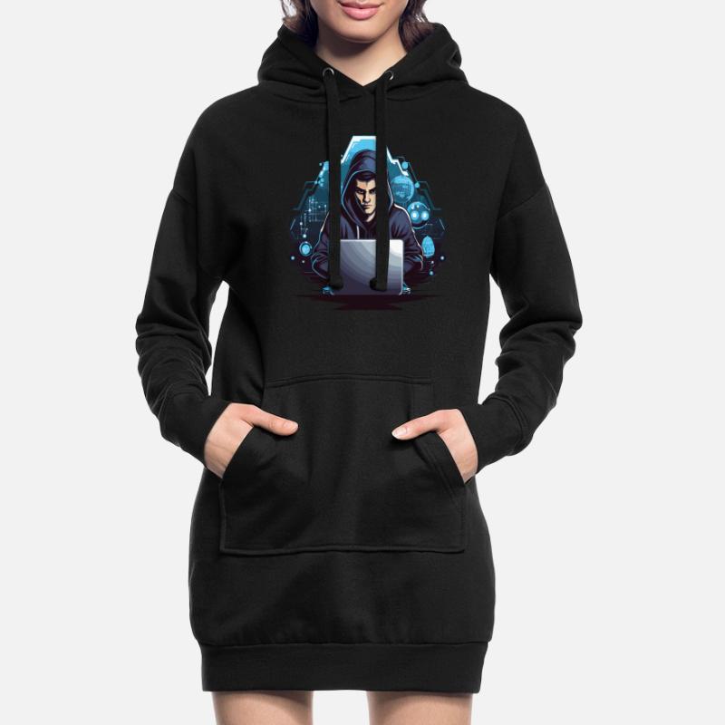 Funny Hacker Style Hacking Lover Computer Hoodie Dress