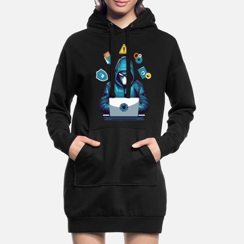 Funny Hacker Style Hacking Lover Computer Hoodie Dress
