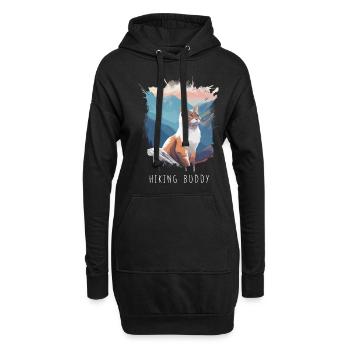 Hiking Buddy - Chat mignon au sommet de la montagne - Sweat-shirt à capuche long Femme - noir - Devant
