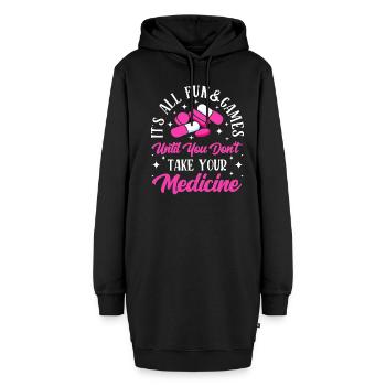 Drôle Psychiatrique - Sweat-shirt à capuche long Femme - noir - Devant