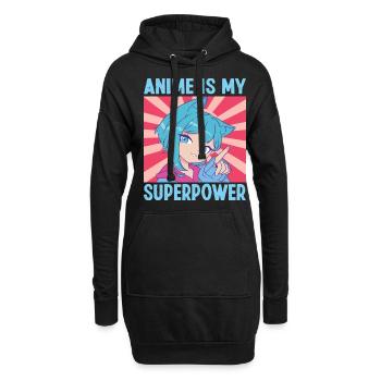 Anime is my Superpower Funny Anime Lovers Kids Boy - Hoodie Dress - black - Front