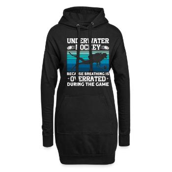 Überbewertet Während Des Spiels Unter Wasserhockey - Hoodie-Kleid - Schwarz - Vorne
