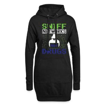 Sniff Networks Not Drugs - Ethical Hacker - Sweat-shirt à capuche long Femme - noir - Devant