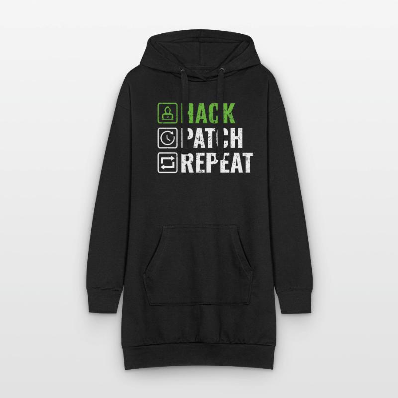 Hack Patch Repeat - Ethical Hacker Cybersecurity Hoodie-Kleid