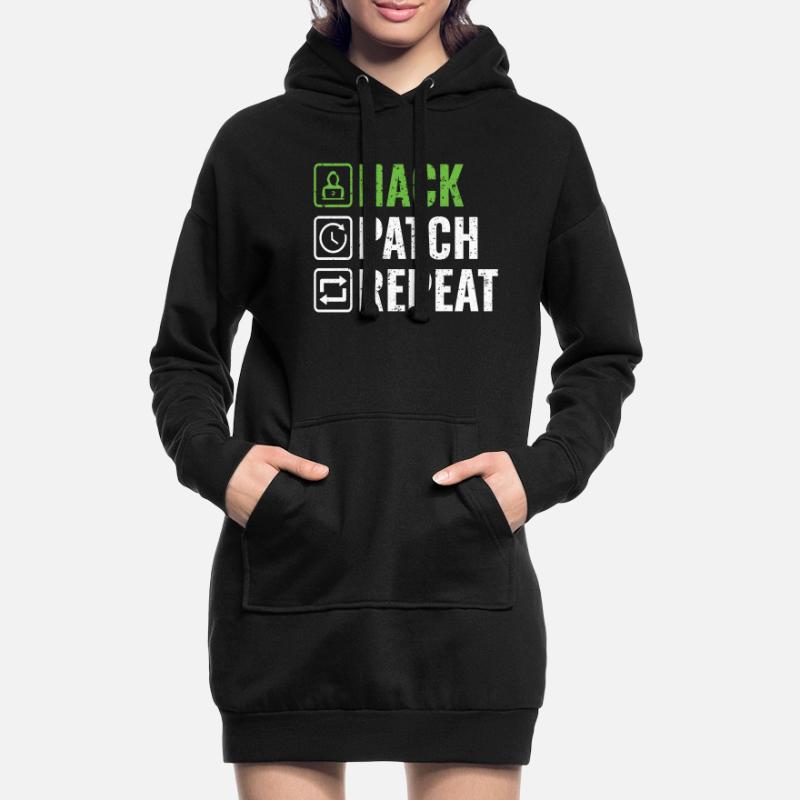 Hack Patch Repeat - Ethical Hacker Cybersecurity Hoodie-Kleid