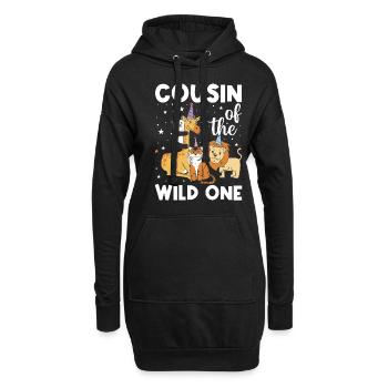 Cousin Des Wilden Zoo Geburtstag Safari Dschungel - Hoodie-Kleid - Schwarz - Vorne