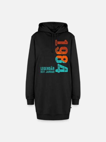 Limited Edition January 1984 Legendär Seit January - Hoodie-Kleid - Schwarz