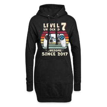 7 Geburtstag - Hoodie-Kleid - Schwarz - Vorne