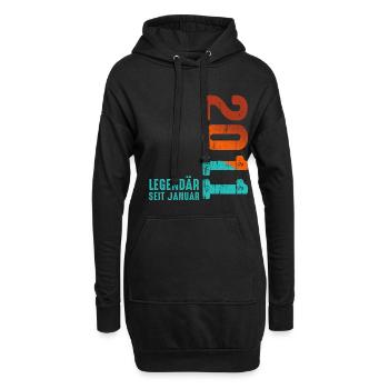 Limited Edition January 2011 Legendär Seit January - Hoodie-Kleid - Schwarz - Vorne