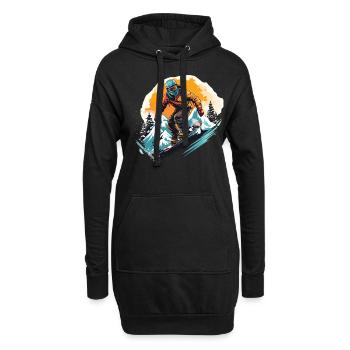 Sports d’hiver Montagne Ski de neige Skis - Sweat-shirt à capuche long Femme - noir - Devant
