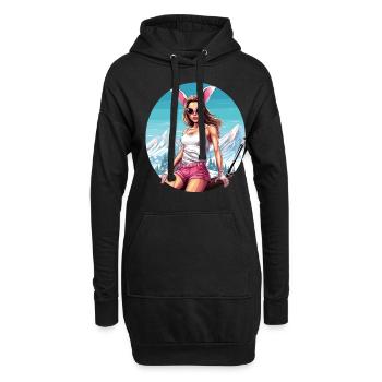 Apres Party Mountains Snow Bunny Ski - Hoodie-Kleid - Schwarz - Vorne