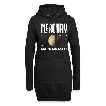 Rückläufige Planeten Merkur Rückläufig - Hoodie-Kleid - Schwarz - Vorne